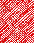Bold Red Interlocking Stripe Rug