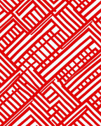 Bold Red Interlocking Stripe Rug
