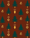 Emerald Tree Ornaments On Brown Rug