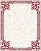 Crimson Corner Floral Botanical Background Rug