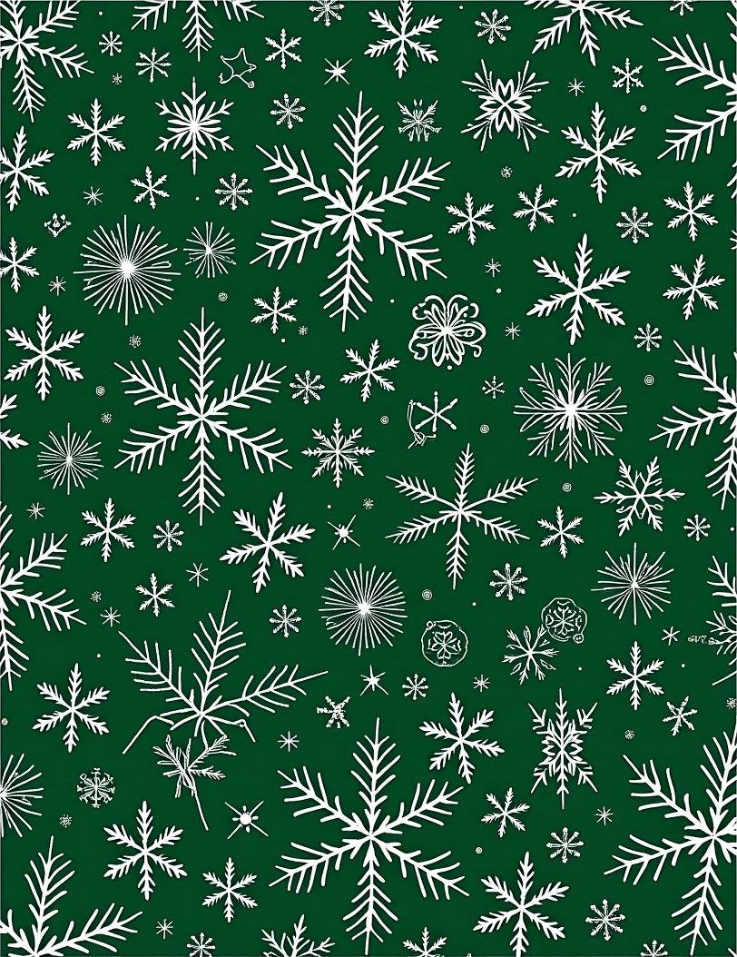 White Snowflake Scatter Green Blanket Rug