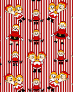 Red White Stripe Christmas Elves Rug