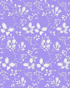 Delicate Lilac Floral Butterfly Vine Rug