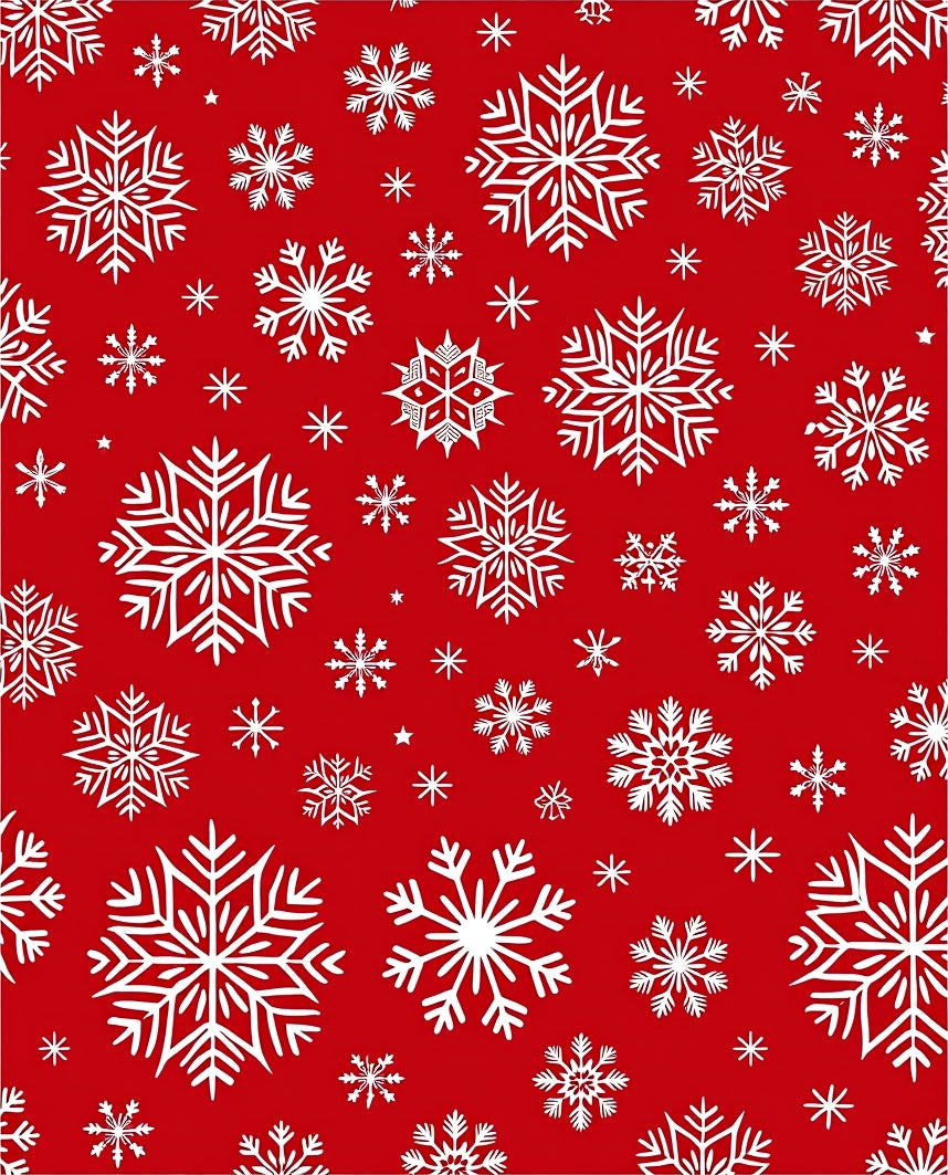 Festive Red White Snowflake Dispersion Rug