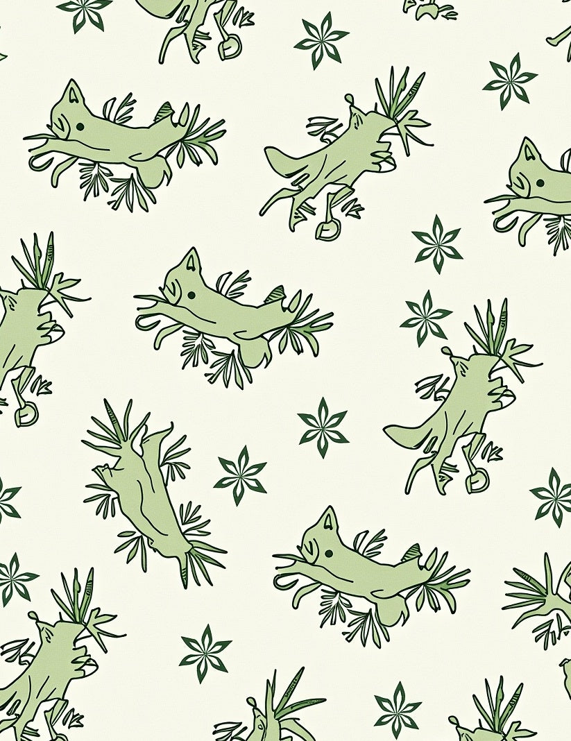 Playful Green Nudibranch Starburst Arrangement Rug