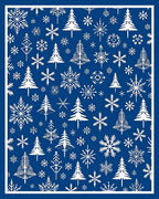 Navajo Blue Snowflake Christmas Tree Rug