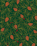 Emerald Green Orange Berry Foliage Rug