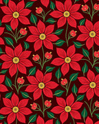 Vibrant Crimson Floral Swirl Rug