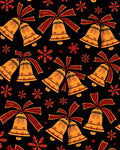Golden Bells Red Ribbon Snowflake Rug