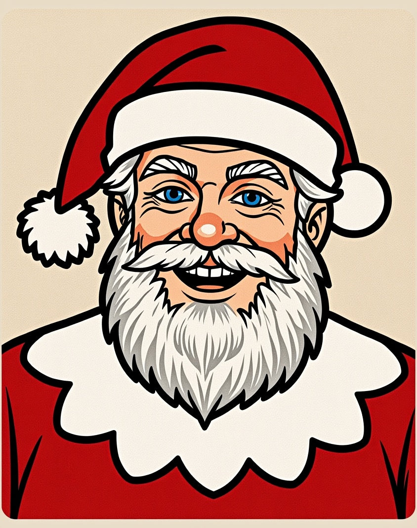 Iconic Jolly Santa Claus Portrait Rug