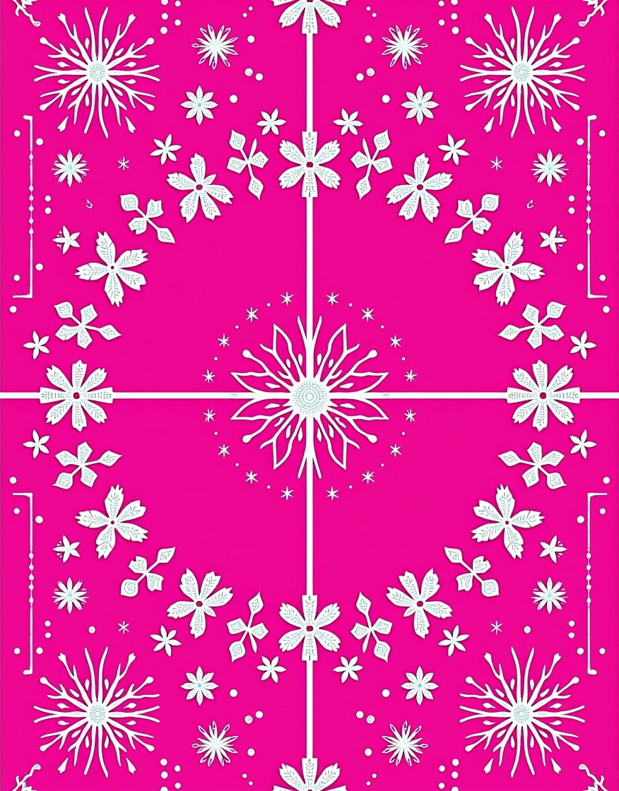 Fuchsia Snowflakes Garden Quadrants Rug