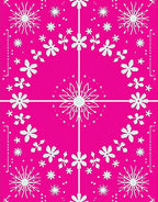 Fuchsia Snowflakes Garden Quadrants Rug