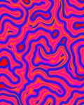Vibrant Pink Blue Orange Swirl Waves Rug