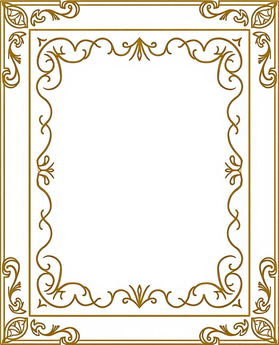 Antique Gold Art Nouveau Frame Rug