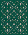 Dark Green Cream Pine Tree Ensemble Rug