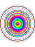 Vibrant Rainbow Concentric Circles Rug