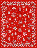 White Winter Christmas Pine Swirls Rug