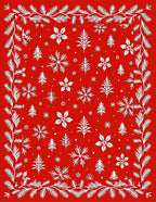 White Winter Christmas Pine Swirls Rug