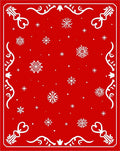 Crimson Red Snowflake Scatter Festive Rug