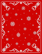 Crimson Red Snowflake Scatter Festive Rug