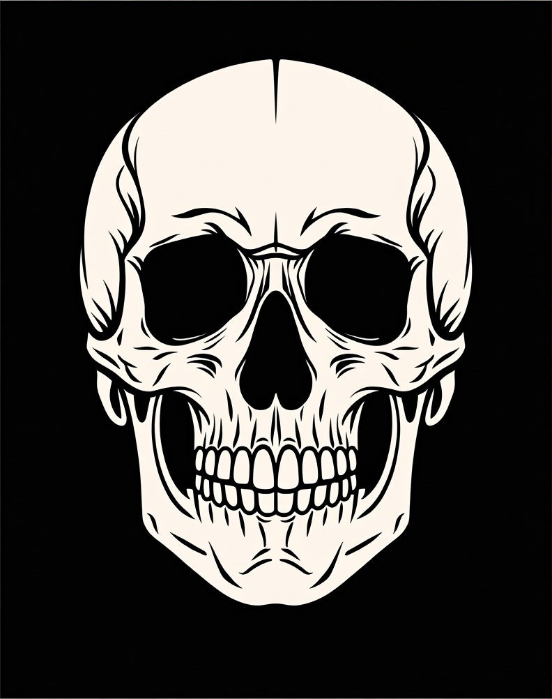 Classic Beige Skull Portrait Rug