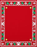 Crimson Bordered Holly Star Frame Rug