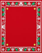 Crimson Bordered Holly Star Frame Rug