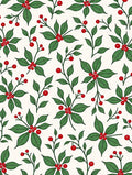 Classic Red Berry Green Leaf Garland Rug