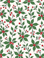 Classic Red Berry Green Leaf Garland Rug