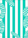 Bold Teal and White Curved Stripes Rug