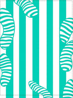 Bold Teal and White Curved Stripes Rug