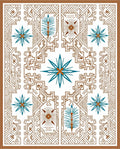 Ornate Teal Star Geometric Landscape Rug