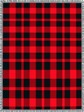 Classic Red Black Plaid Weave Rug