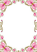 Pink floral vine corner border Rug