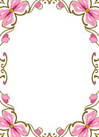 Pink floral vine corner border Rug