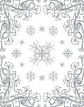 Art Nouveau Snowflake Scroll Gray Rug