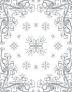 Art Nouveau Snowflake Scroll Gray Rug