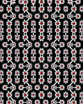 Black Crimson White Floral Lattice Rug