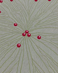 Green Leafy Vines with Red Berries Rug