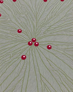 Green Leafy Vines with Red Berries Rug