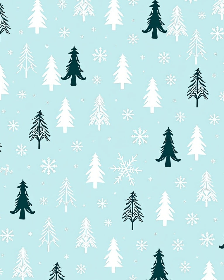 Winter Wonderland Christmas Tree Snowflakes Rug