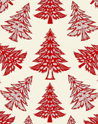 Crimson Winter Evergreen Forest Rug