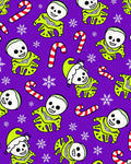 Spooky Skeleton Candy Cane Snowflakes Rug