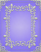 Lavender Floral Scroll Ornate Frame Rug