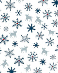 Blue Snowflake Gray Dog Winter Scene Rug