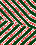 Diagonal Stripe Red Swirl Emerald Rug