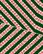 Diagonal Stripe Red Swirl Emerald Rug