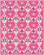 Elegant Rose Pink Floral Medallion Rug