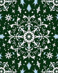 Green Winter Snowflake Mandala Rug
