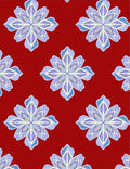 Crimson Starburst Floral Medallion Rug